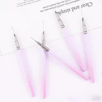2024 new metal brush holder white nail art brush can be customized logo nail liner brush 7mm to 15mm for nail painting