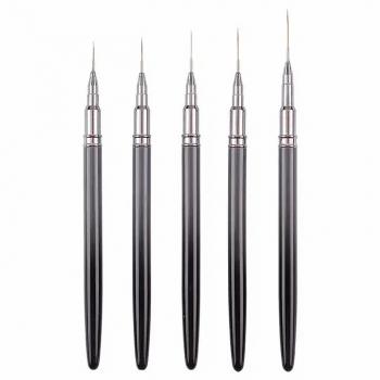 2024 new metal brush holder white nail art brush can be customized logo nail liner brush 7mm to 15mm for nail painting
