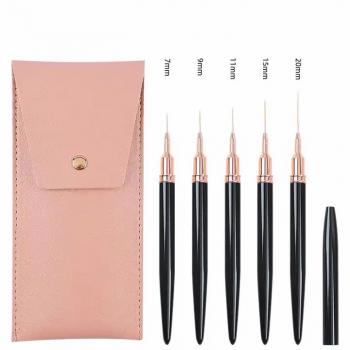 Hot Metal Nail Art Brush Pen Custom Nail Art Brushes Packaging Mini Nail Art Brush Set Liner 5mm 7mm 9mm 11mm 15mm 25mm