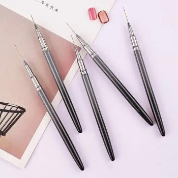 custom logo metal marble ultrafine 5pcs set nail art brushes liner black white gradient nail brush