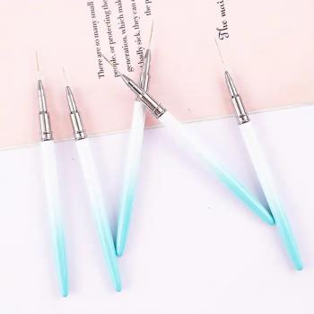 custom logo metal marble ultrafine 5pcs set nail art brushes liner black white gradient nail brush