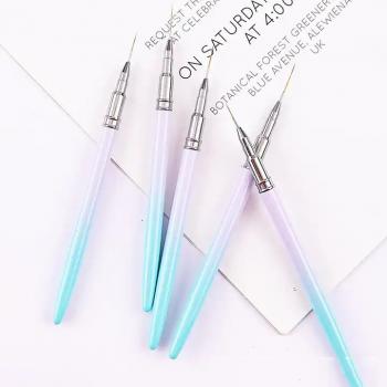 custom logo metal marble ultrafine 5pcs set nail art brushes liner black white gradient nail brush