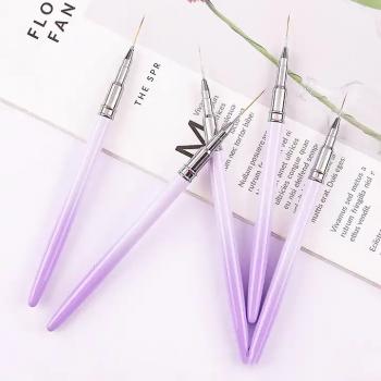 custom logo metal marble ultrafine 5pcs set nail art brushes liner black white gradient nail brush