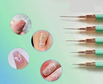 Wholesale 5PCS Nail Art Liner Brushes Handle Long Striping Nail Ultra Fine Gradient Nail Design Art Brush