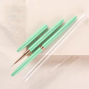 Colorful Metal Handle Nail Liner Striping Brushes Details Fine Drawing Nail Art UV Gel Polish Painting Drawing Pen Brushes