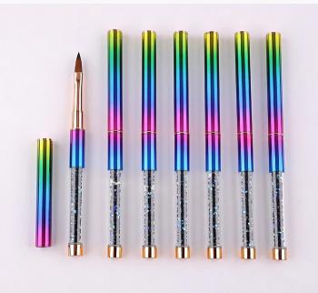 New Professional Custom Logo Diamond Handle Nail Art Painting Brush Professional UV Gel Nylon Nail Art Brushes