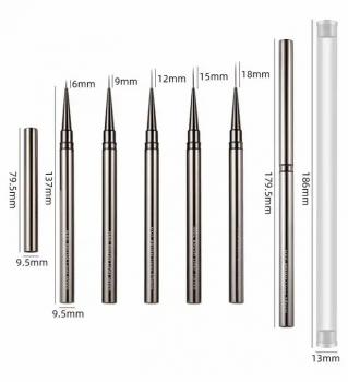 New liner nail art very fine liner brush set metal rod 5 pcs set