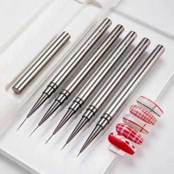 New liner nail art very fine liner brush set metal rod 5 pcs set