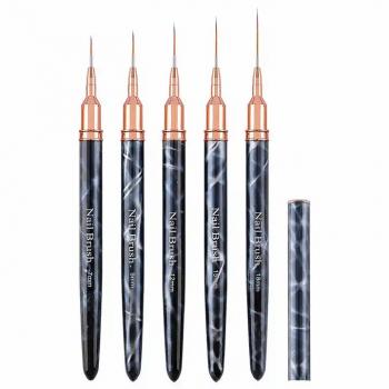 New Professional Detail Brush Nail Art Set Metal Handle Acrylic Nail Liner Brush for Nail Painting