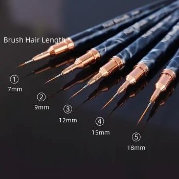 New Professional Detail Brush Nail Art Set Metal Handle Acrylic Nail Liner Brush for Nail Painting