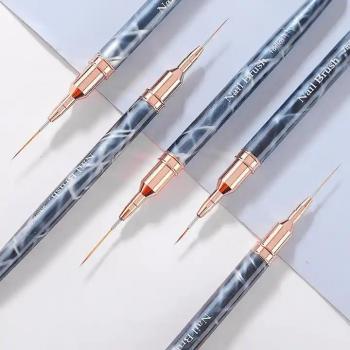 New Professional Detail Brush Nail Art Set Metal Handle Acrylic Nail Liner Brush for Nail Painting