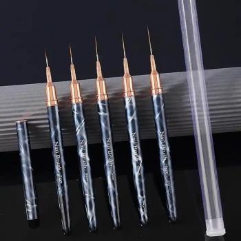 New Professional Detail Brush Nail Art Set Metal Handle Acrylic Nail Liner Brush for Nail Painting