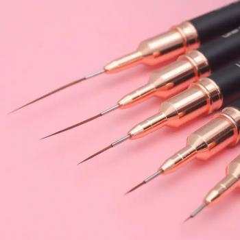 Nail Liner Brush Set Black Handle Nail Drawing Painting 3d Tips Line Stripes Uv Gel Brushes Painting Pen Manicure Tools Brush
