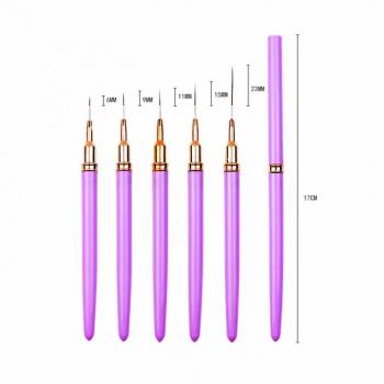 2024 New Ultrafine Needle Liner Nail Brush Custom Nail Art Brushes Kolinsky 100% /Synthetic 5/7/9/11/15mm