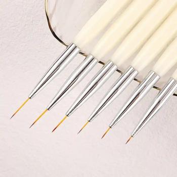 Nail Brush liner Nail salon Manicurists use liner art Brush ivory white hexagonal nail liner Art Brush