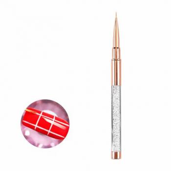 Customizable wholesale nail liner gel brush rhinestone white crystal diamond gold acrylic handle mink nail liner brush