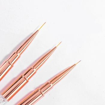 Customizable wholesale nail liner gel brush rhinestone white crystal diamond gold acrylic handle mink nail liner brush