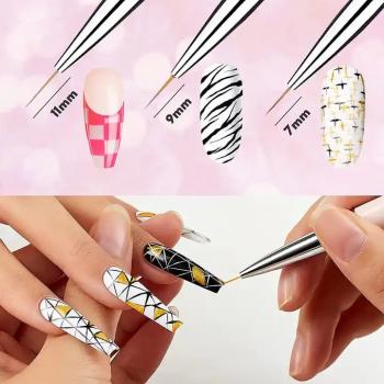 2024 Hottest Sale Wholesale Acrylic Draw Nail Brush Liner UV Gel Nail Art Pens 7mm 9mm 11mm