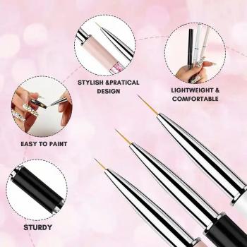 2024 Hottest Sale Wholesale Acrylic Draw Nail Brush Liner UV Gel Nail Art Pens 7mm 9mm 11mm