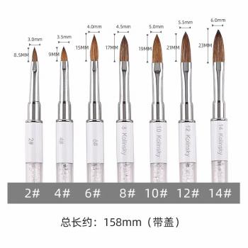 acrylic nail brush kolinsky nail brushes wholesale crimped nail brushes #10 kolinsky sable hair