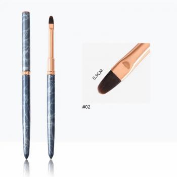 New Product Marble Nail Acrylic Brushes Metal Handle Nylon Hair Acrylic Application Nail Brushes for DIY Nail Salon
