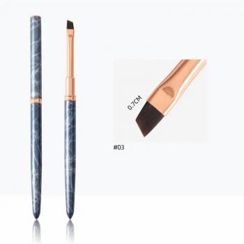 New Product Marble Nail Acrylic Brushes Metal Handle Nylon Hair Acrylic Application Nail Brushes for DIY Nail Salon