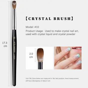 Custom Logo Nail Brush 100% Pure Kolinsky Crimped Nail Kolinsky Acrylic Wood Handle Nail Brush for Beauty Salon From China
