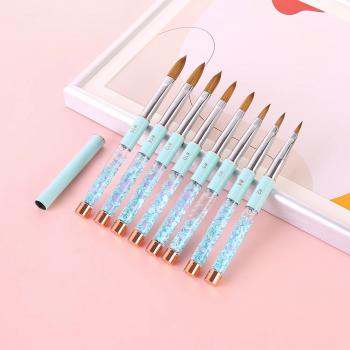 New Design Liquid Handle Nail Art Brush Detachable Acrylic Carving Pen 100% Pure Kolinsky Sable Hair Sculpture Acrylic Nail Brus