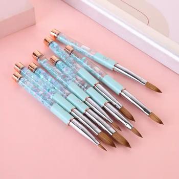 New Design Liquid Handle Nail Art Brush Detachable Acrylic Carving Pen 100% Pure Kolinsky Sable Hair Sculpture Acrylic Nail Brus