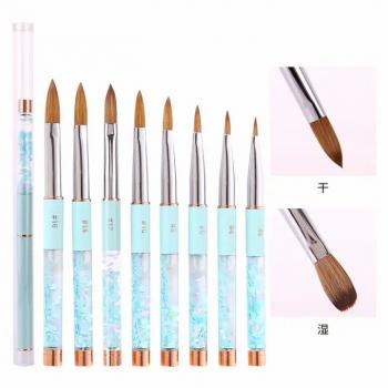 New Design Liquid Handle Nail Art Brush Detachable Acrylic Carving Pen 100% Pure Kolinsky Sable Hair Sculpture Acrylic Nail Brus