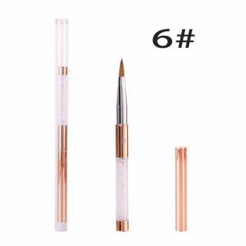 New Product Custom Logo 100% kolinsky hair Rhinestone Diamond Metal Acrylic Handle Nail Acrylic Brush Kolinsky