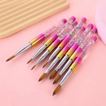 2024Custom Logo Liquid Metal Handle Factory Price French Manicure Sable Hair Nail Art Acrylic Kolinsky Brushes For Acrylic Nails
