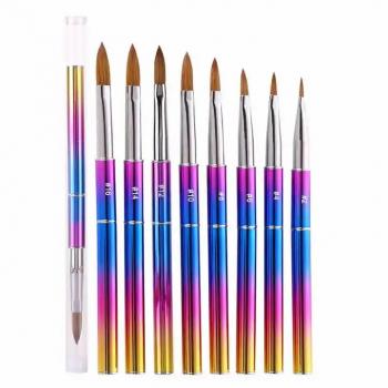 Custom Logo Pinceles 100%Pure Kolinsky Nail Art Brush Angles Petal Crimped Kolinsky Acrylic Nail Brush For AcrylicNail