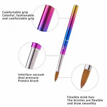 Custom Logo Pinceles 100%Pure Kolinsky Nail Art Brush Angles Petal Crimped Kolinsky Acrylic Nail Brush For AcrylicNail