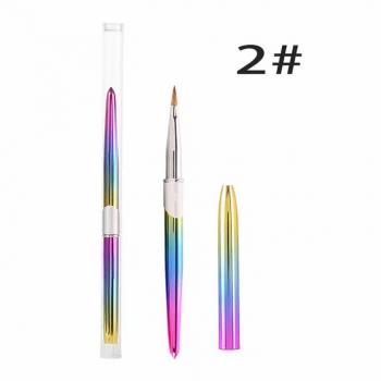 Hot Metal Gradient Rod Pure Sable Hair Nail Art Crystal Brush Siberian Sable Hair Crystal Painting Nail Art Brush