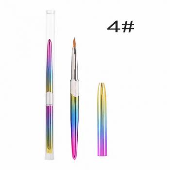 Hot Metal Gradient Rod Pure Sable Hair Nail Art Crystal Brush Siberian Sable Hair Crystal Painting Nail Art Brush