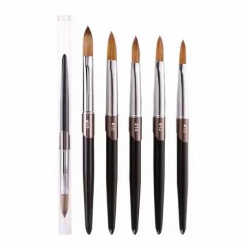 Hot Nail Art Brush Personalized Customized 100% Pure Kolinsky Acrylic Nail Brush Sable Pink Nail Acrylic Brush 12/14/16/18