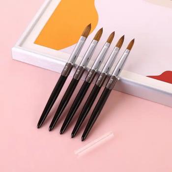 Hot Nail Art Brush Personalized Customized 100% Pure Kolinsky Acrylic Nail Brush Sable Pink Nail Acrylic Brush 12/14/16/18