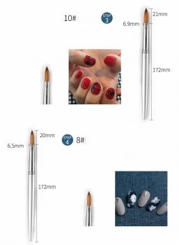 High Quality Custom Logo Real Kolinsky Hair Silver Metal Handle Round Head Acrylic Nail Brush for Acrylic Nails Art No reviews yet