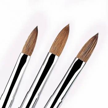 New Product 100% Pen Sable Hair Rainbow Art Kolinsky Acrylic Nail Brush For Gel