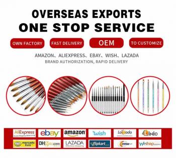 Blue brush handle rose red metal acrylic Nail Brushes For Acrylic Gorgeous Factory can customize wholesale logo packaging