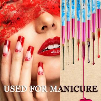 Blue brush handle rose red metal acrylic Nail Brushes For Acrylic Gorgeous Factory can customize wholesale logo packaging