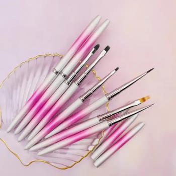 New Product 100% Pure Kolinsky Hair Acrylic Nail Art Brush With Pink Metal Handle #2~#24