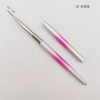 New Product 100% Pure Kolinsky Hair Acrylic Nail Art Brush With Pink Metal Handle #2~#24