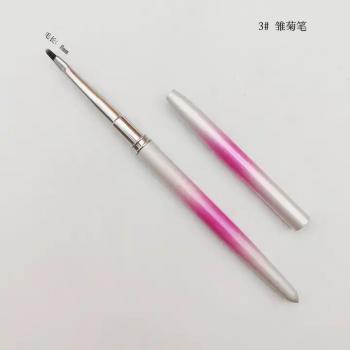 New Product 100% Pure Kolinsky Hair Acrylic Nail Art Brush With Pink Metal Handle #2~#24