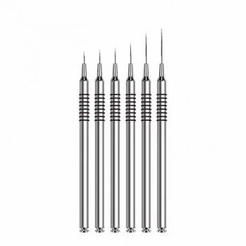 high quality best selling Popular Nylon Gel Nail Brush Pink Metal Nail Art Brush Set 5 Pcs Nail Art Liner Brush