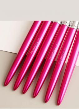 New Product Luxury Hot Pink Professional Acrylic Powder Brush Metal Handle 100% Kolinsky Acrylic Nail Brush