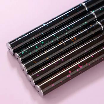 New 6PCS Metal Handle Gel Nail Brush Set Professional UV Gel Nails Extension Brush Private Label Nail Art Painting Brushes