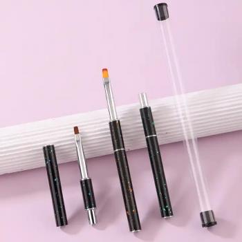 New 6PCS Metal Handle Gel Nail Brush Set Professional UV Gel Nails Extension Brush Private Label Nail Art Painting Brushes