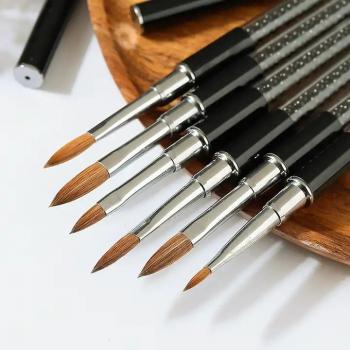 Nail Art Brushes #10 Kolinsky Sable Hair Acrylic Nail Brush Kolinsky Nail Brushes Wholesale Crimped